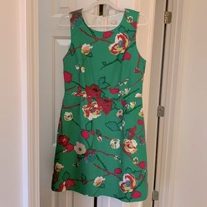 J. Crew Green Floral Sheath Dress